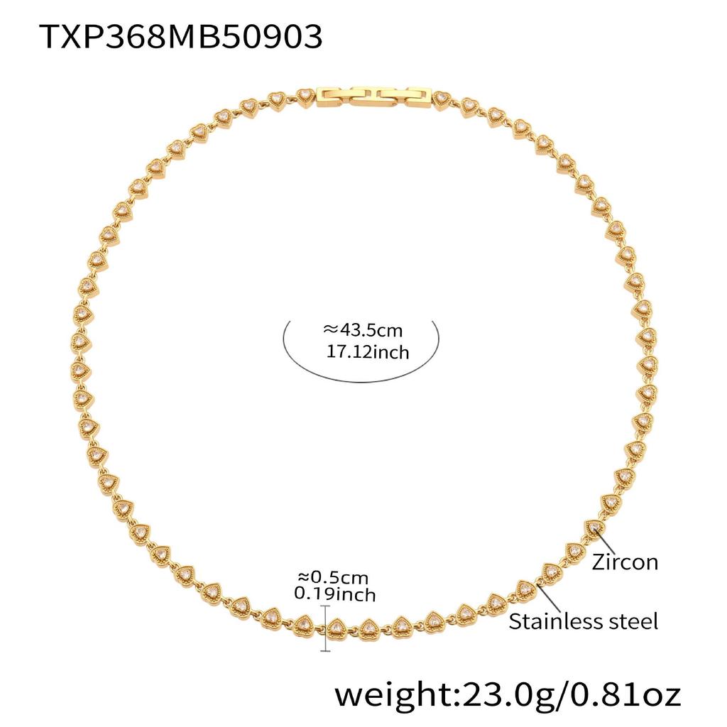 Qiong Yao Handmade Luxury Claw-Set 5A Heart-Shaped Zirconia Bracelet Necklace