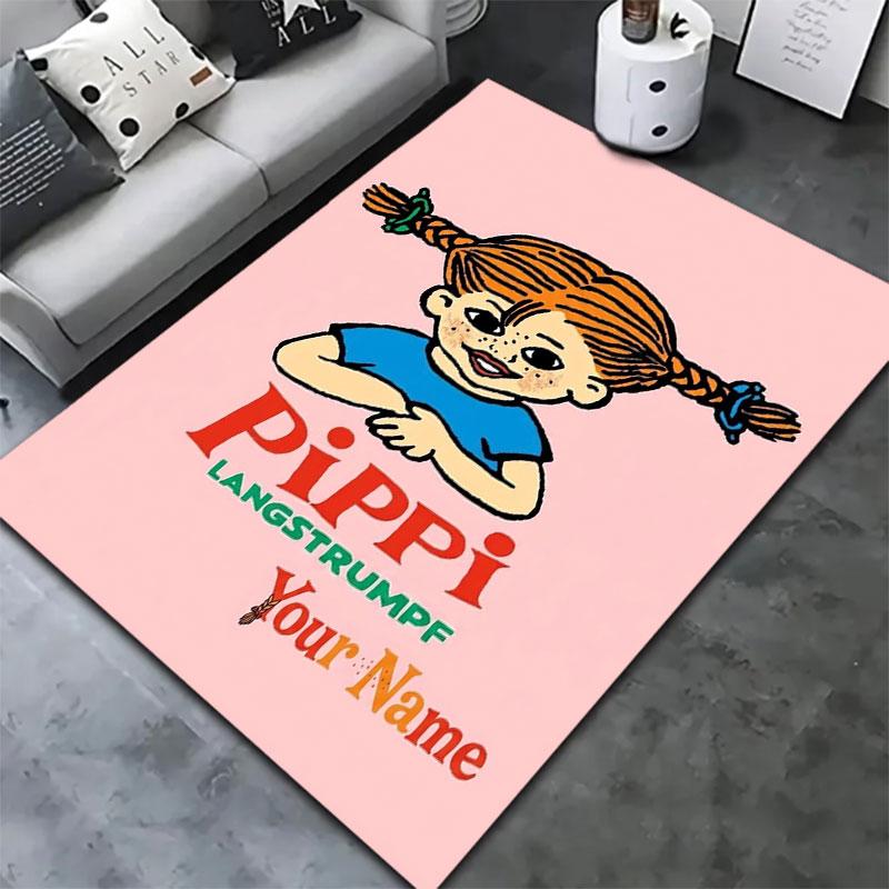 Pippi Longstocking Custom Name Carpet Rug for Living Room Bedroom Home Sofa Decoration,Kids play Non-slip Floor Mat
