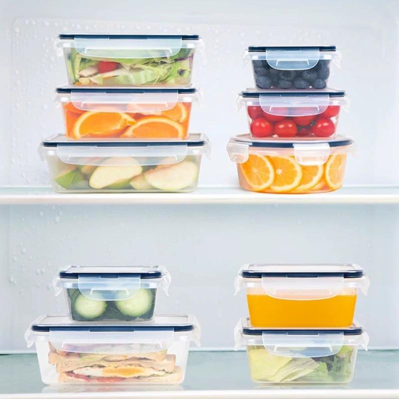 Recipiente de almacenamiento de alimentos sellado, caja hermética para nevera y microondas
