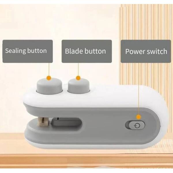 Portable Rechargeable 2-in-1 Sealer & Cutter, Food Bag Sealing Tool