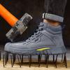 High Top Safety Shoes Men Waterproof Steel Toe Work Boots Abrasion Resistant Work Shoes Anti-slip Men's Work Protection Boots