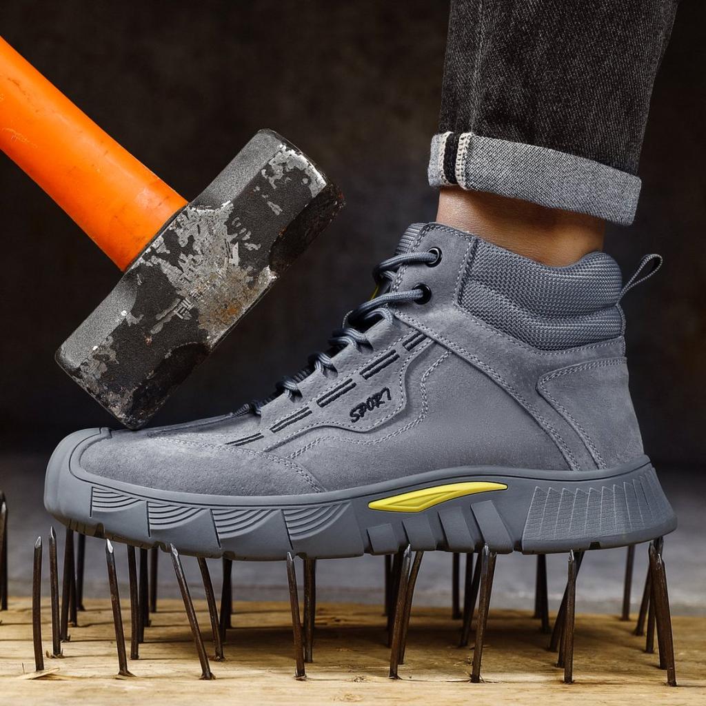High Top Safety Shoes Men Waterproof Steel Toe Work Boots Abrasion Resistant Work Shoes Anti-slip Men's Work Protection Boots