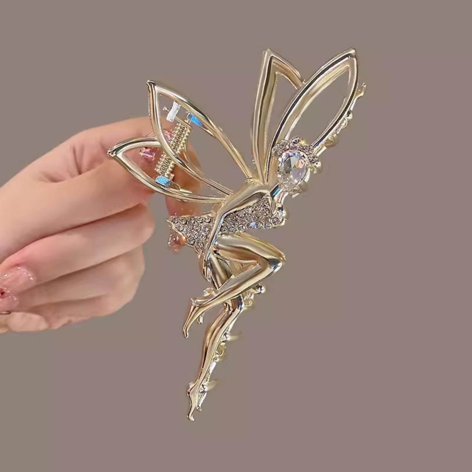 

Large Metal Hair Claw Clip with Rhinestone Decoration for Women Durable Strong Grip Hair Clamp Hairpin Hair Accessory one size