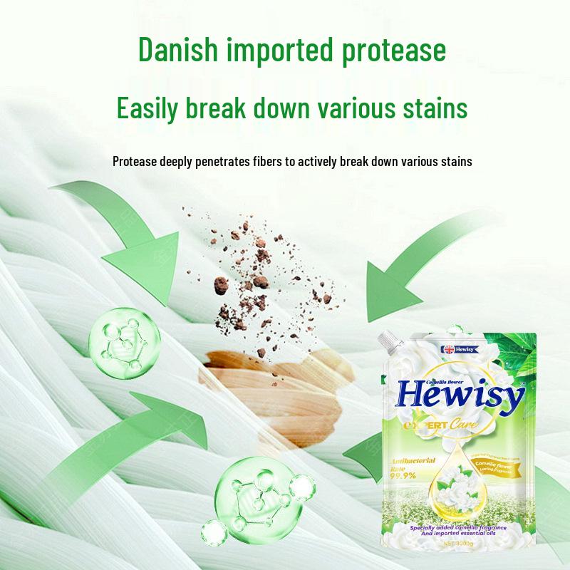 Hewisy Camellia Natural Soap Powder: Low-Foam, Easy-Rinse, Phosphorus-Free, Powerful Stain Removal Laundry Detergent.