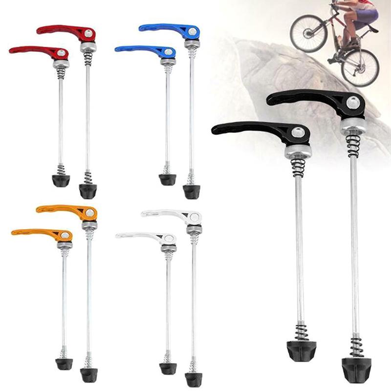 Black,Red,Blue,Gold 1Pair Stainless Steel Bicycle Wheel Skewer Road Bike MTB Quick Release Axle Bolt