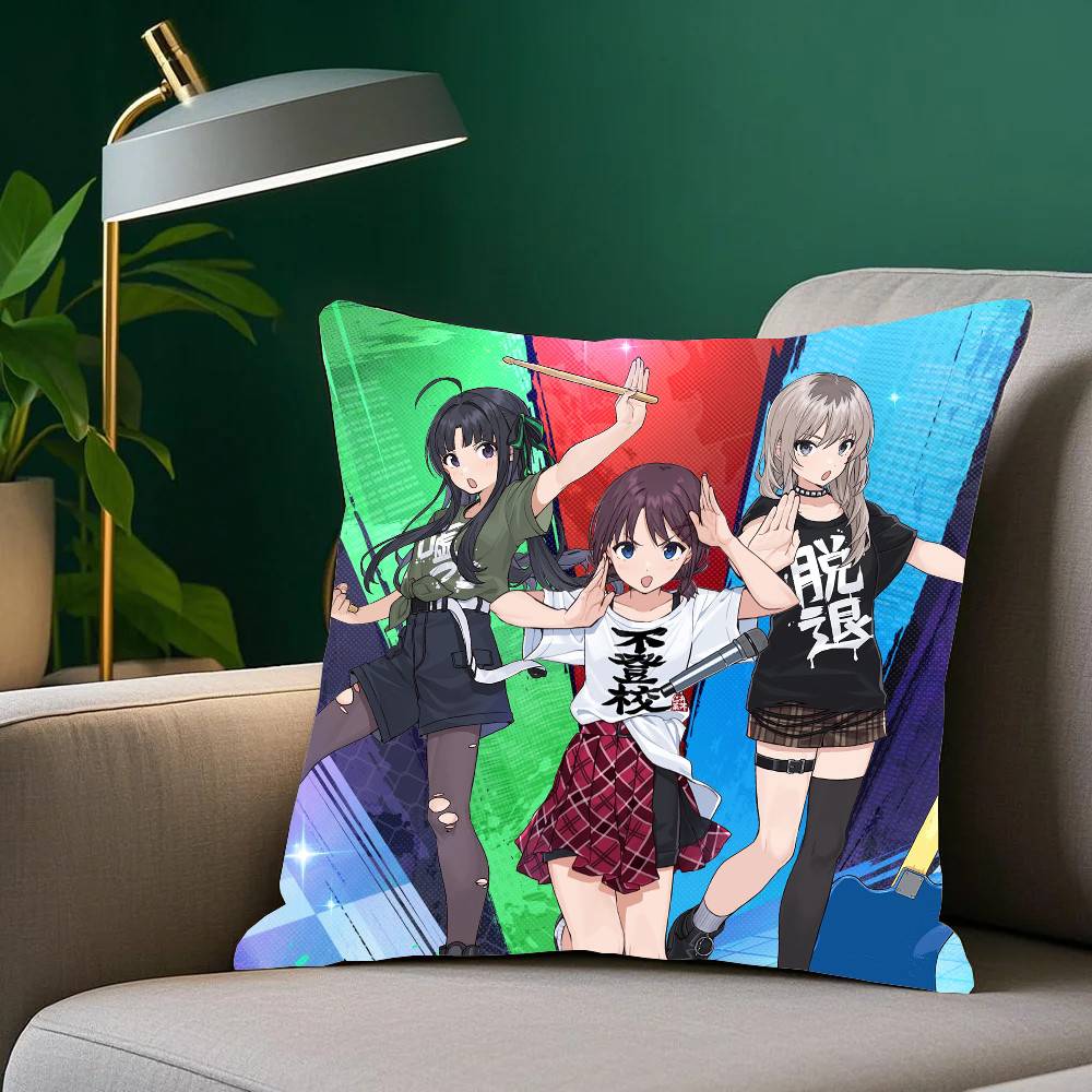 Anime Girls Band Cry Pillow Case Home Decor Throw For Sofa Bed Car Room Decor Gift Idea