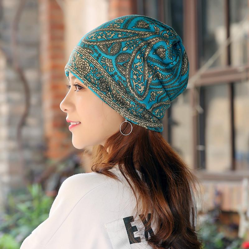 Unisex Beanie Scarf 2-in-1 Ethnic Print Knit Hat with Neck Warmer - Windproof Stretchable Cap for Winter -30°C Cold Proof