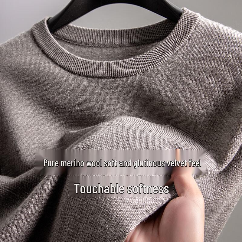 Men's 100% Lambswool Round Neck Pullover Sweater
