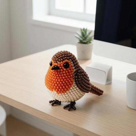 Kit de Broderie cu Mărgele Pasăre DIY, Kit de Meșteșug cu Mărgele Animale 3D, cu Accesorii Colorate cu Mărgele, Proiect Drăguț de Meșteșug cu Pasăre din Mărgele pentru Adulți și Adolescenți Cadou Creativ