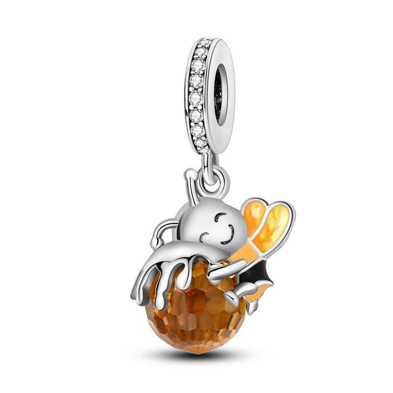 Original Copper Orange Maple Leaf Acorn Fries Squirrel Charm Beads For Originaldiy Bracelet Ladies Jewelry Gift