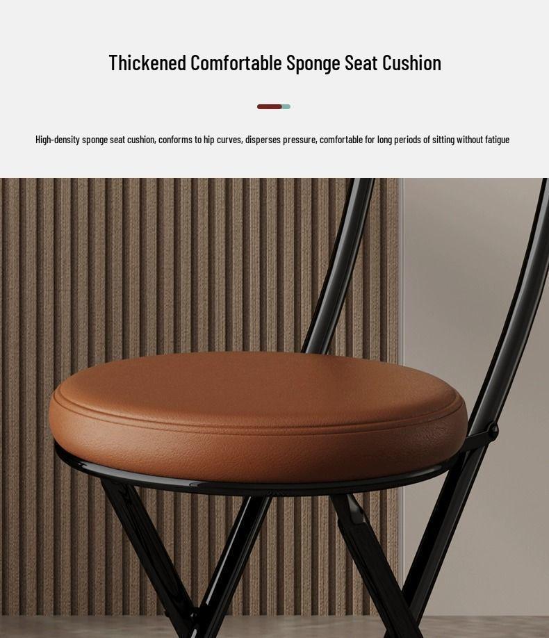 Compact Folding Dining and Leisure Chair with Backrest for Home and Dormitory