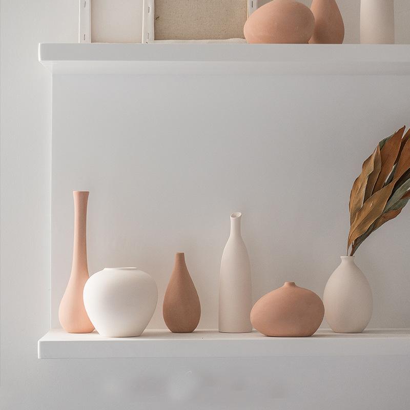 Unglazed Ceramic Vase Nordic Minimalist, Creative DIY Pottery for Home Decor, White Bisque Flower Holder Photo Prop