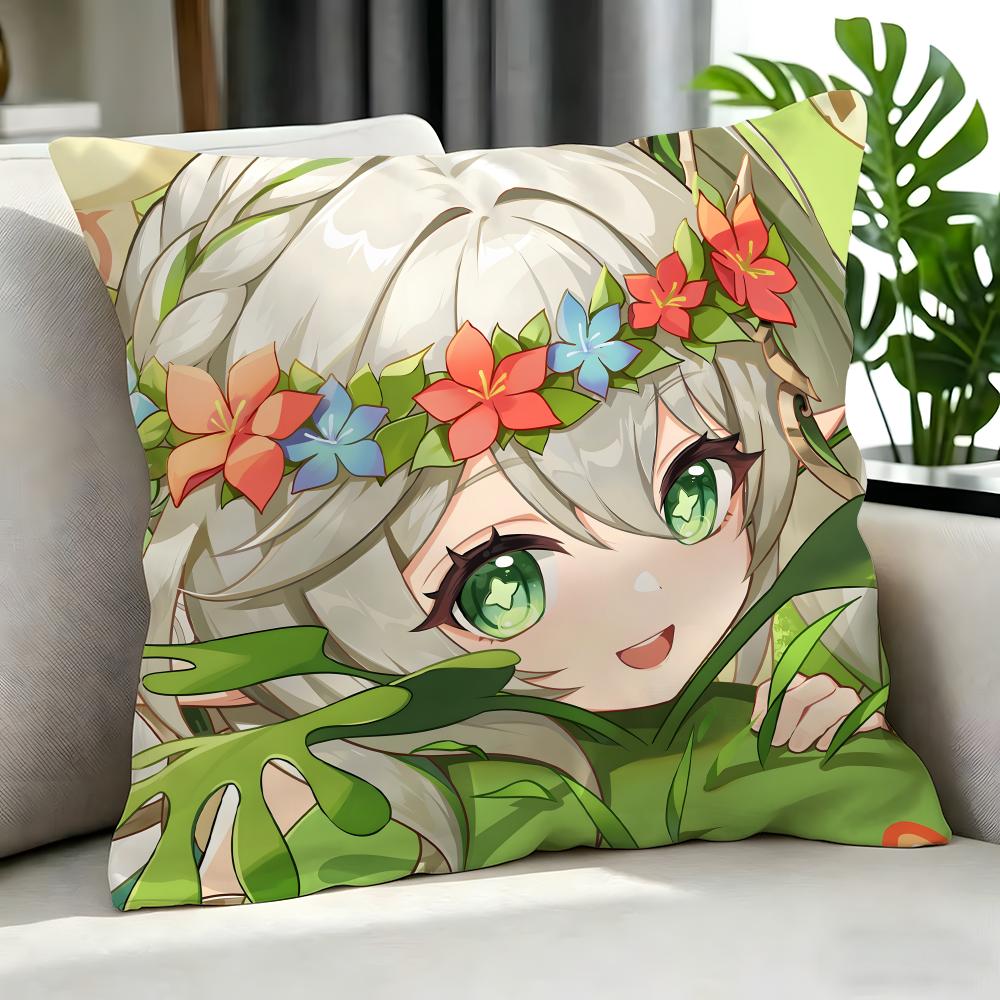 game Nahida Cushion Cover Cushion Cover Set 4Pcs 50x50 45x45 40x40 Pillowcase Decorative Sofa Home Decor
