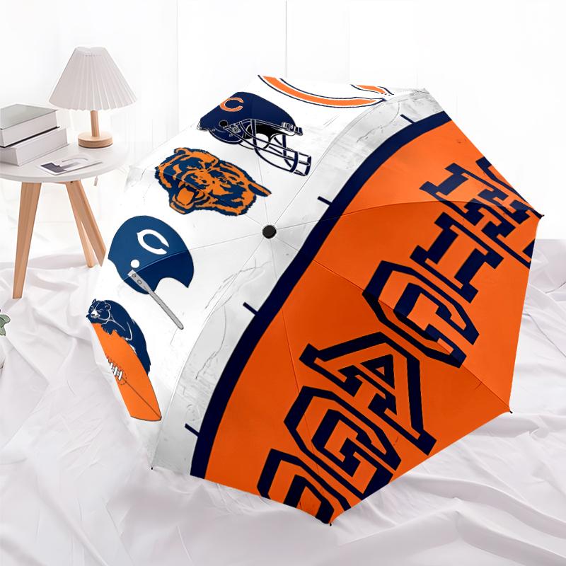 Printed Chicago Bears logo Folding Umbrella,Outdoor,Leisure,And Travel Umbrella,Durable Umbrella Fabric,Birthday And Holiday Gift