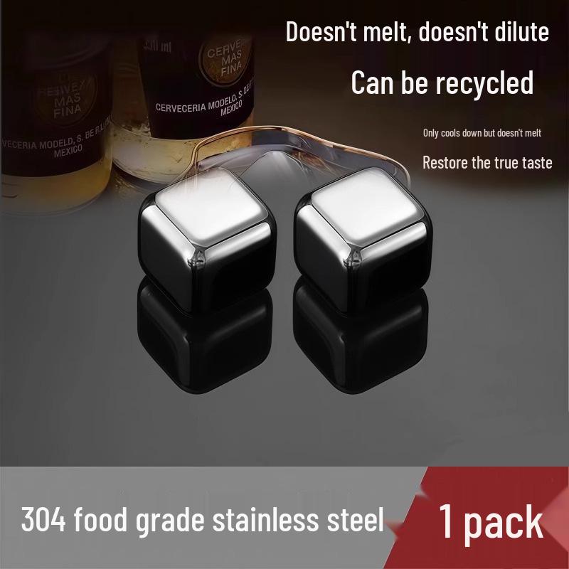 

304 Stainless Steel Ice Cubes - Food Grade Whiskey Stones for Chilling Beverages