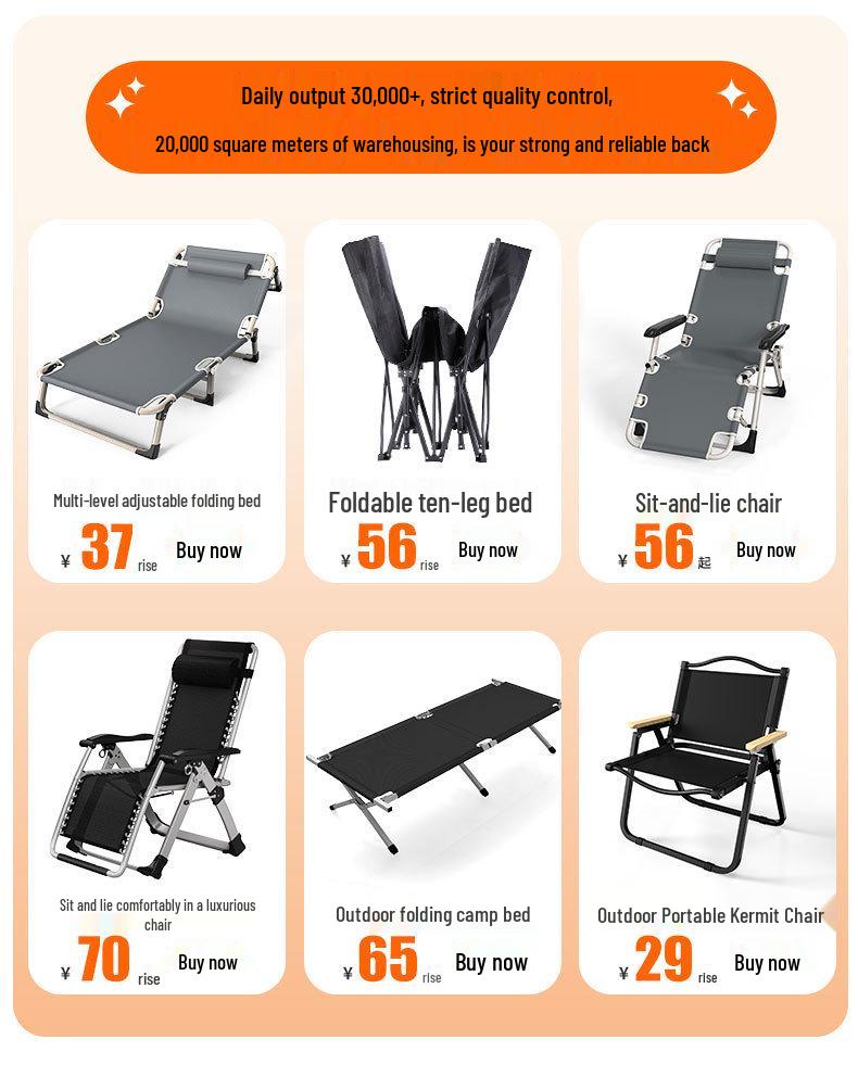 Multi-functional Folding Single Bed: Portable Recliner for Home, Office, and Camping Naps