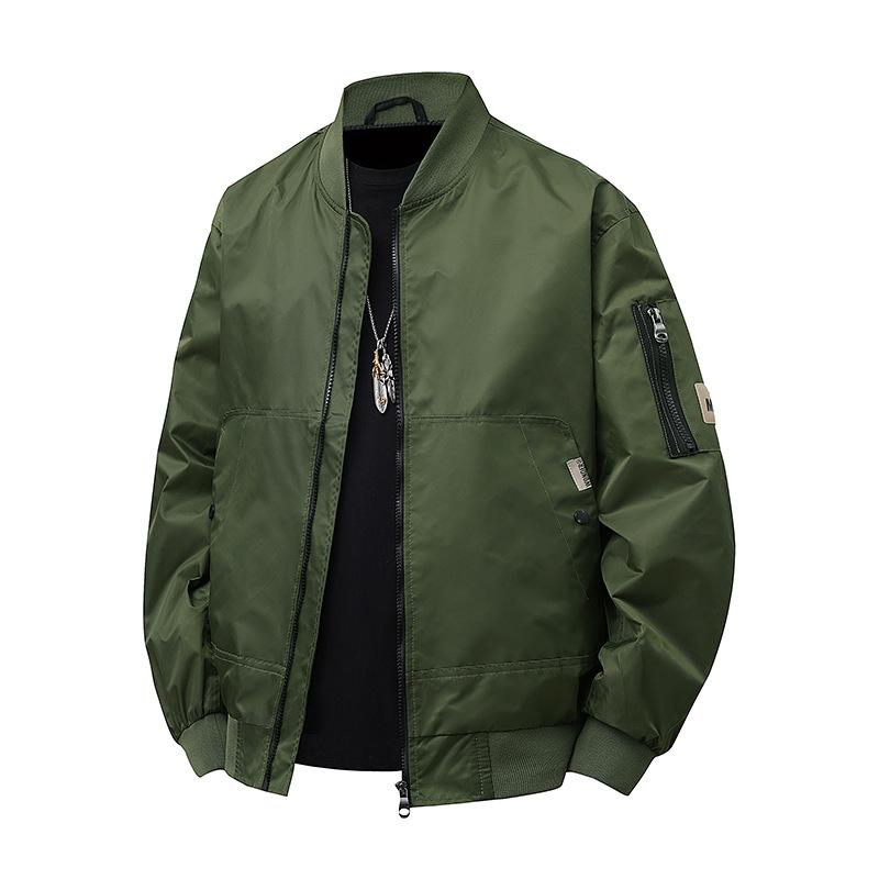 

Мужские куртки, весенне-осенние бейсбольные куртки, рабочая одежда, уличная водонепроницаемая повседневная мужская и женская куртка свободного кроя XXL армия зеленый