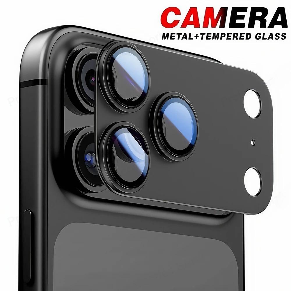 1 Set HD Metalen Ring Gehard Glas Lensbeschermer Film Voor IPhone 17 Air Pro Max Krasbestendig Achterste Camera Cover Telefoon Accessoires