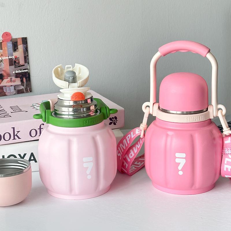 Pumpkin Insulated Travel Mug With Thickened Vacuum Stainless Steel For Home Office Outdoor Use