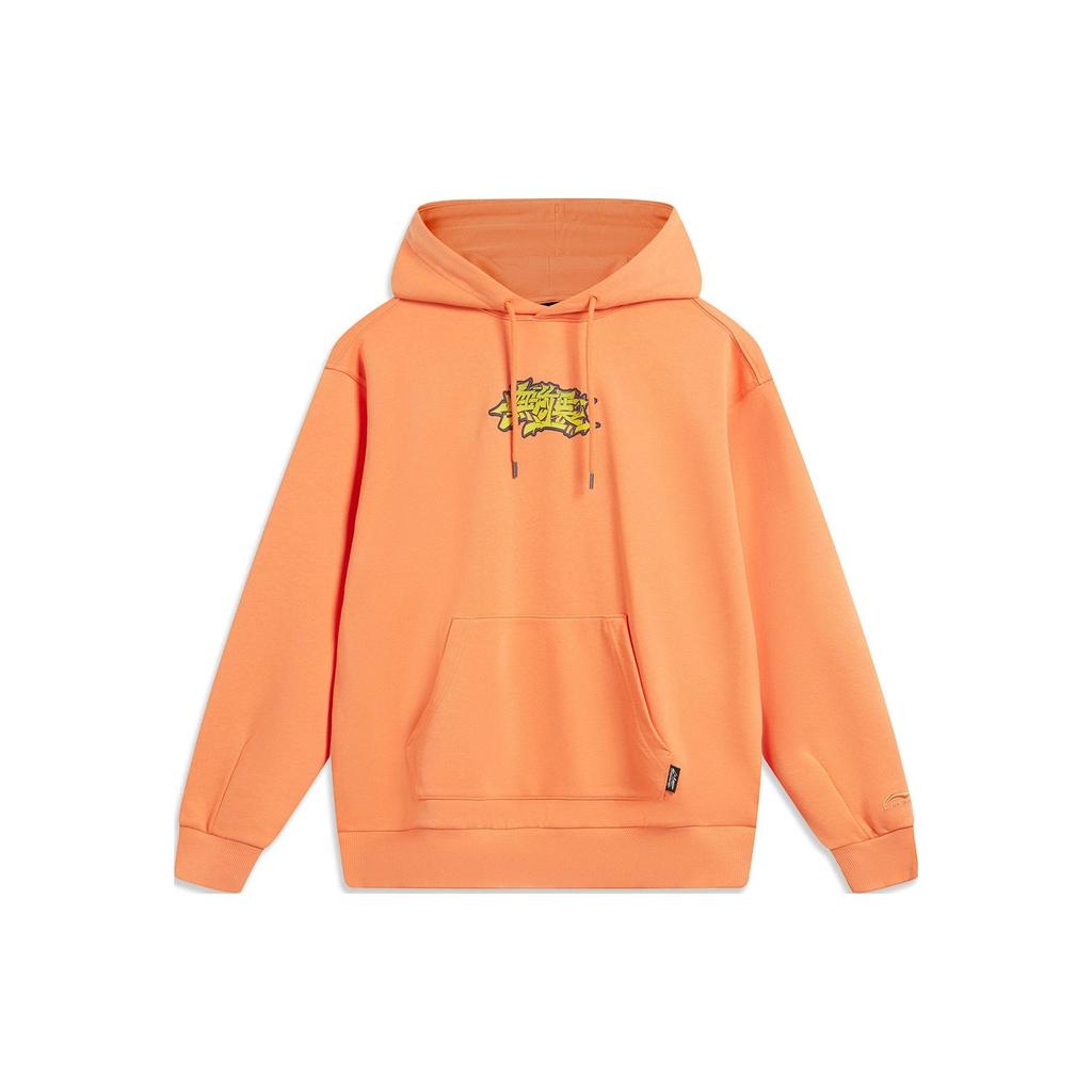 Li Ning X Og_Slick Collaboration Solid Color Hoodie Unisex Hoodies Sweet-Orange AWDT443-2