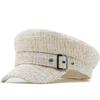 Ladies Beret Autumn and Winter New Flat Top Cap Small Fragrant Black and White Plaid Navy Hat Casual Fashion Hat