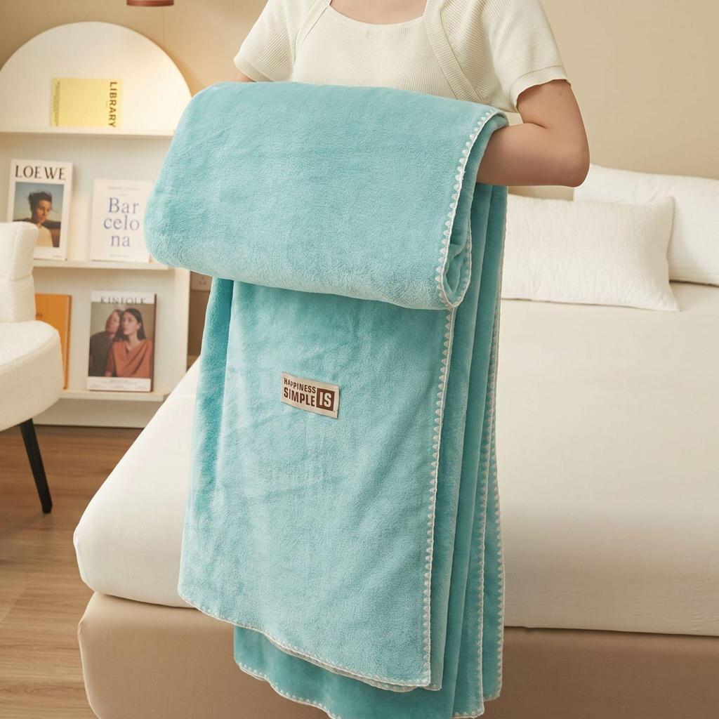 Thick Milk Fleece Flannel Shawl - Spring/Fall Air-Conditioning or Nap Blanket