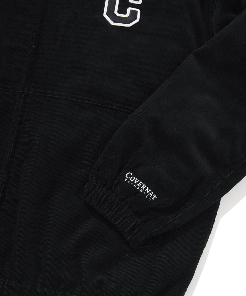 COVERNAT C Logo Corduroy Hoodie Jacket Black