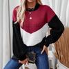 Women's Autumn and Winter Knitwear Contrasting European and American Twist Pullover Sweater