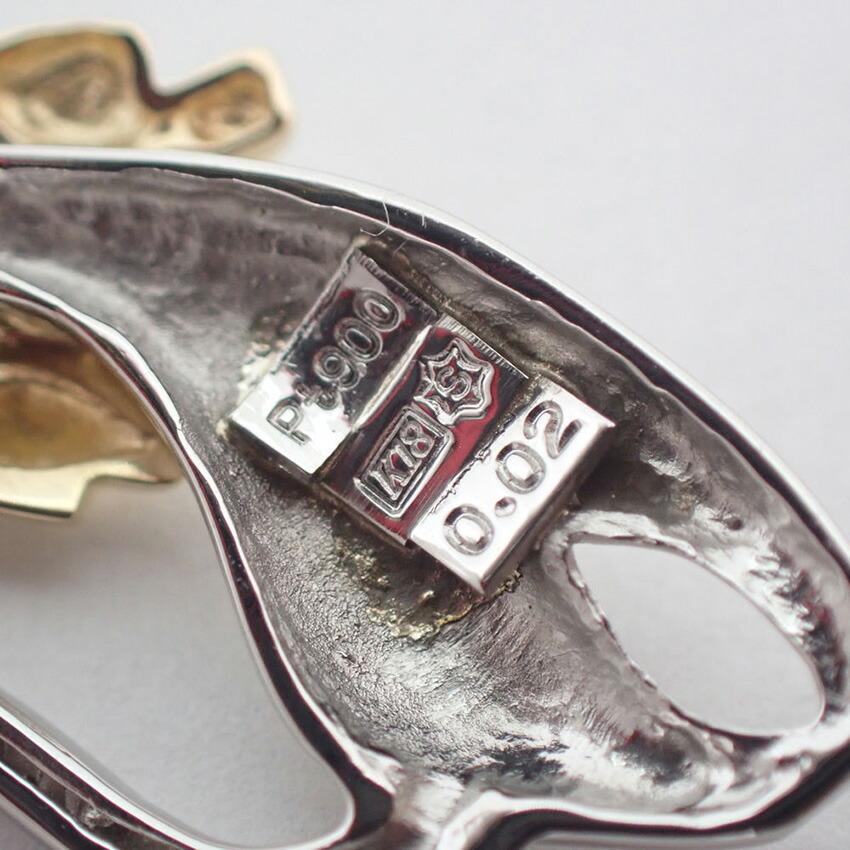 [Used] Pt900/K18 Diamond Cats Pendant Top/g504-23