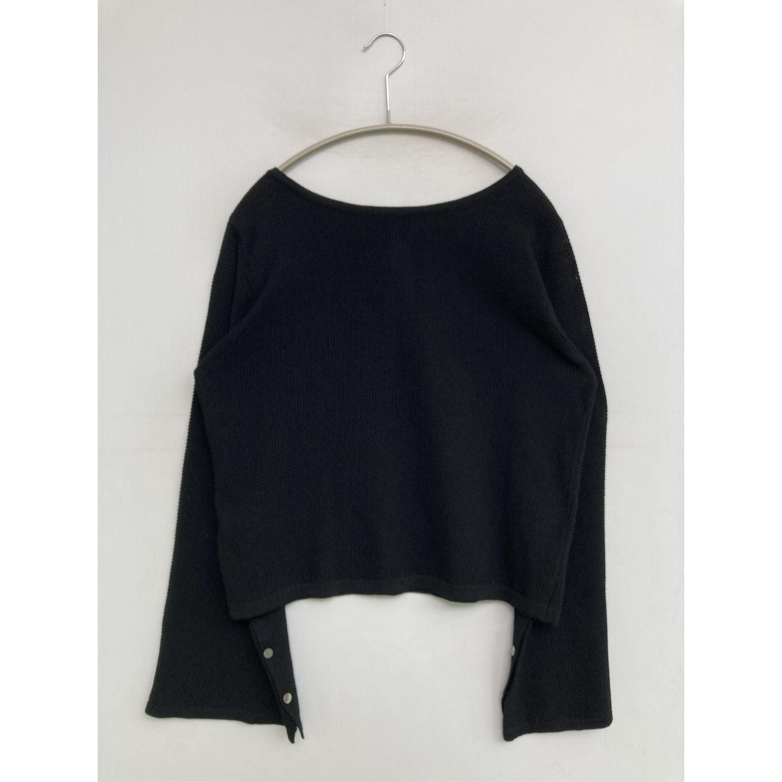 earth music&ecology Earth Music & Ecology Knit/Sweater F Black Knit Plain Short Length Boat Neck Women s