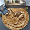 Dinosaur Fossil Relief Round Area Rug,Carpet Rug for Living Room Bedroom Sofa Playroom Decor,Non-slip Floor Mat