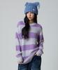 UNKNOWN PLANET Mohair Stripe Knit Purple