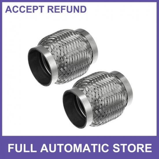 

2 Pcs Exhaust Flexible Pipes Tubing Universal Exhaust Joint Stainless Steel