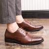 Spring and Autumn Lace-Up Business Leather Shoes Large Size Dress Leather Shoes Professional Office Black Oxford Leather Shoes Men