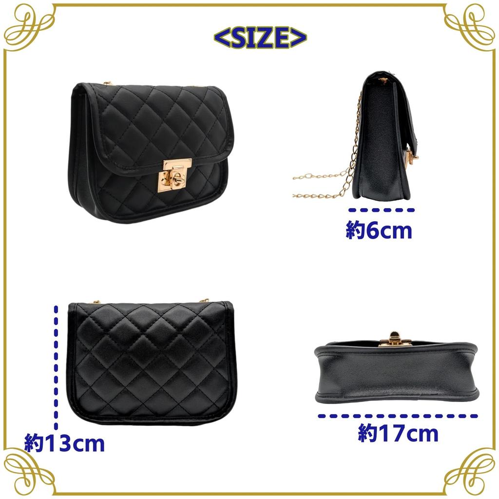 APOSITV Women's Quilted Mini Shoulder Bag (Black)