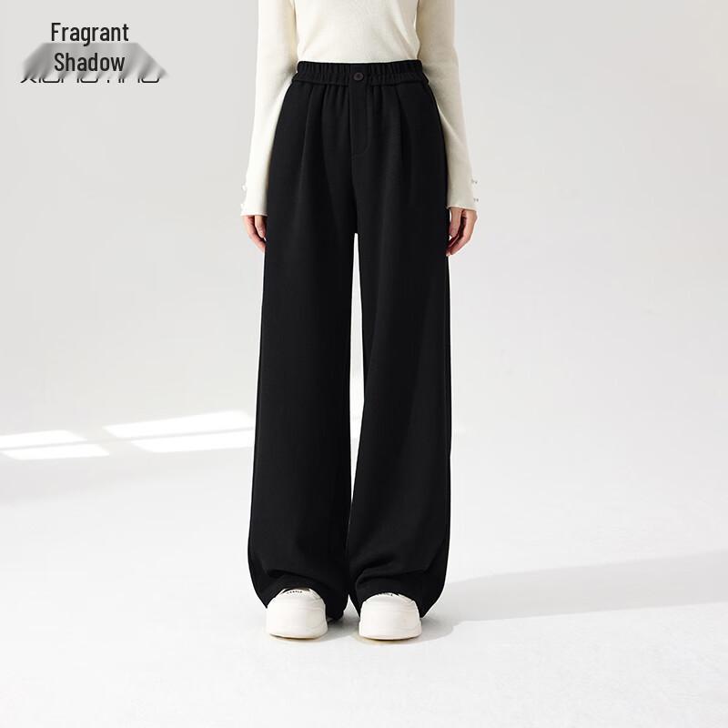 Women s Wool & Acetate Blend High-Waist Straight-Leg Casual Pants L
