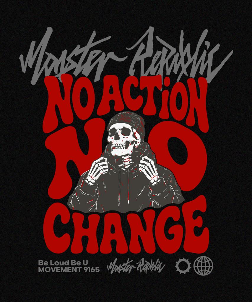 MONSTER REPUBLIC No Change Red T-Shirt Black_9165