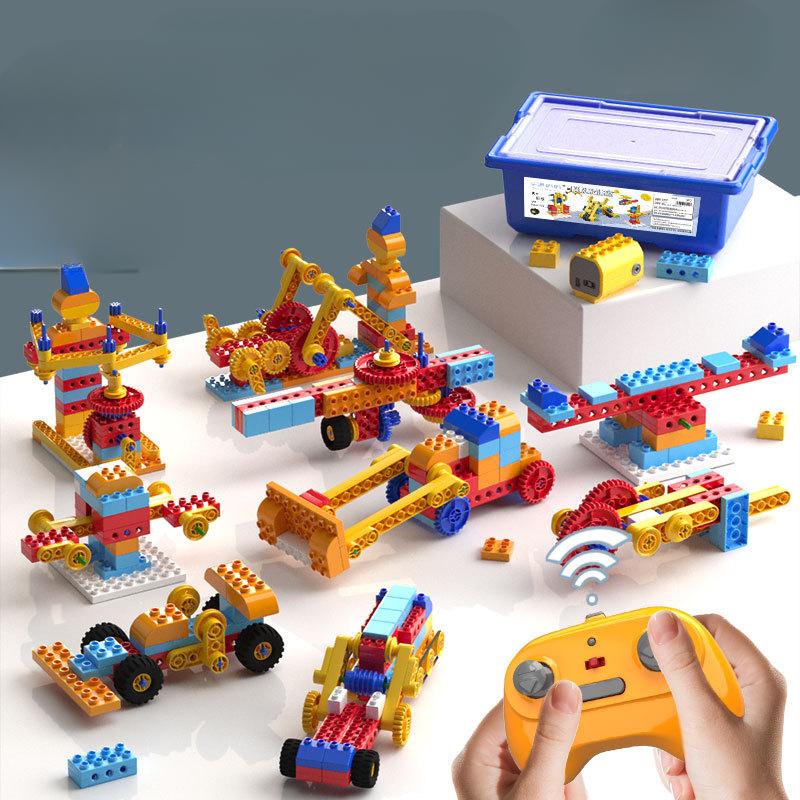 Compatible with Large Particle Mechanical Gear Building Blocks Remote Control Programming Electric Motor Educational Building Block Toys