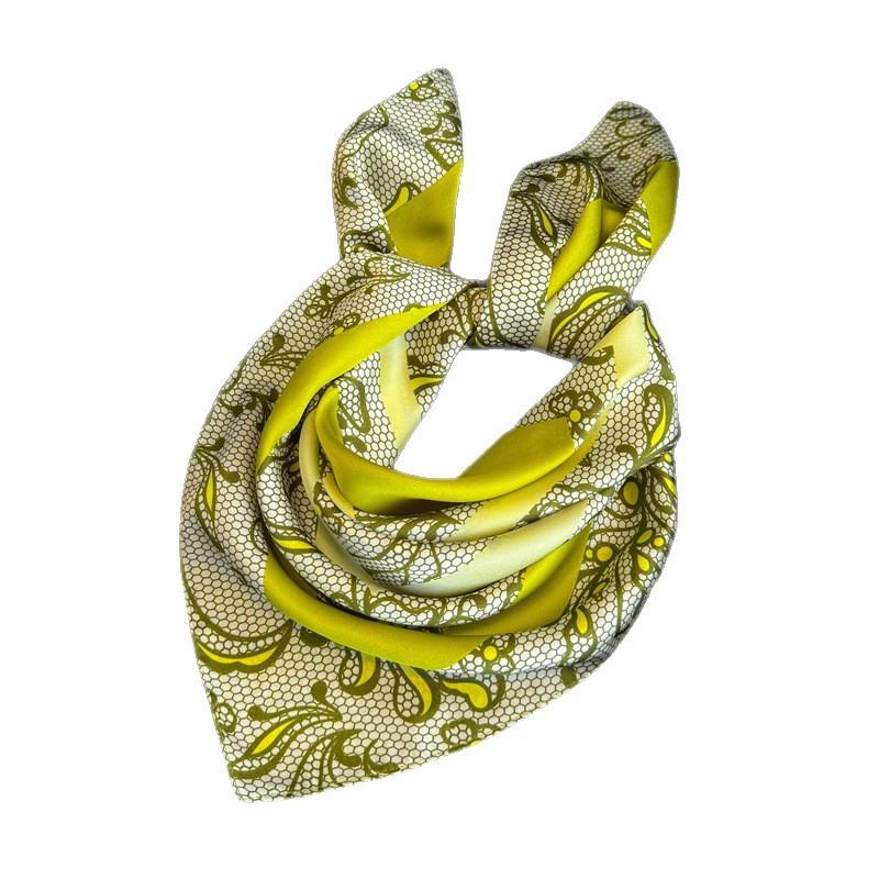 Korean version of elegant imitation silk printing women's silk scarf square scarf high-end shawl sunscreen neck scarf headscarf scarf
