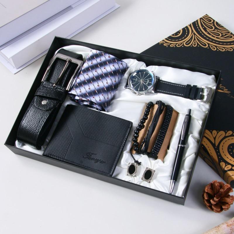 Valentine's Day Business Gift Set Men's Watch Sunglasses Belt Wallet Christmas Gift Set Quartz Watch Set for Men