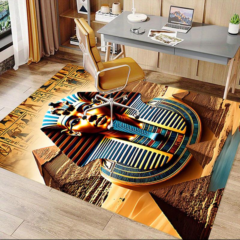 1PC Egyptian mask pyramid Anti-slip carpet, suitable for Office, bedroomand playrooms. It can also be used as a sofa footrest cover-R38