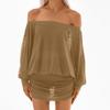 Abito da Donna a Spalle Scoperte Manica Lunga Casual Sexy