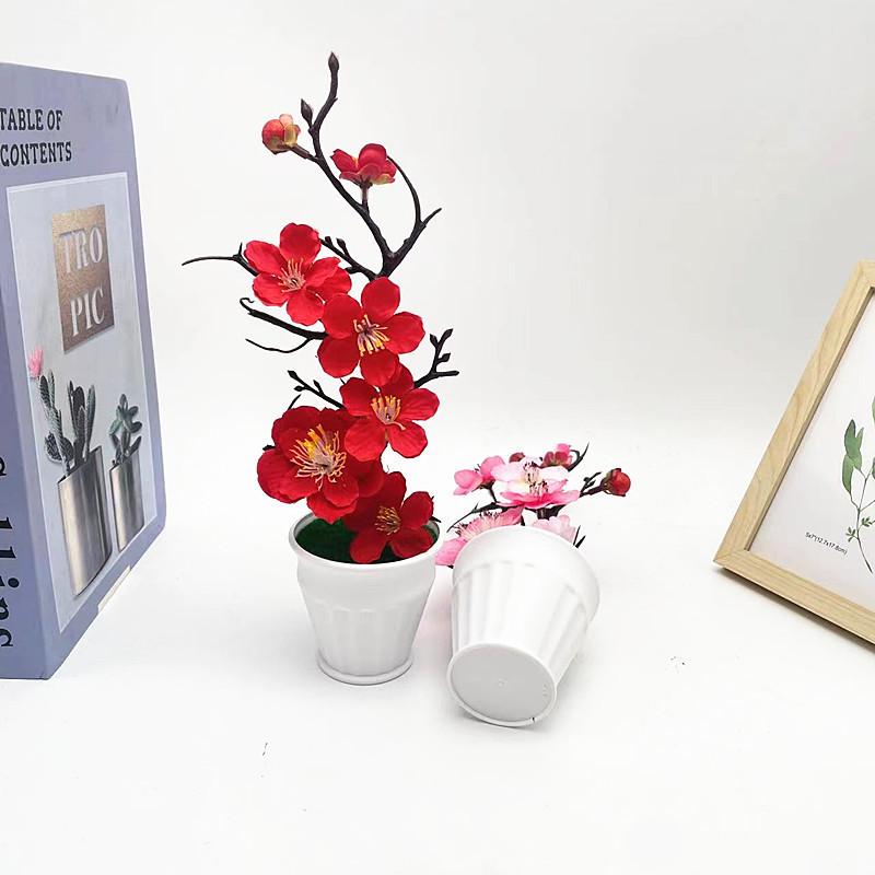 Prunus Realistic Plastic Mume Plant Bonsai Living Room And Office Decorations