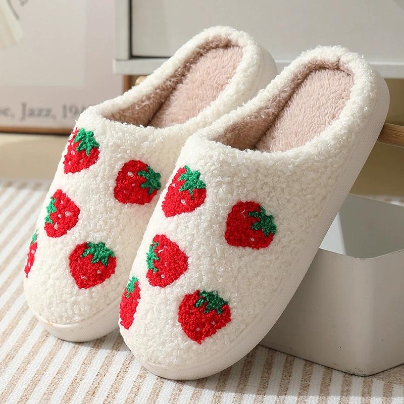Ladies Soft Sole Slippers Winter Warm Anti-Slip Home Slippers Comfortable Poop Texture for Women