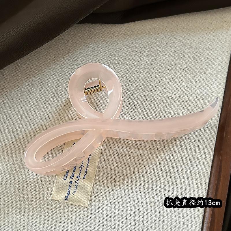 Jelly Colored Bow Grip Clip Sweet Ornament Back of Head Hair Shark Clip Simple Large Hair Clips Hairpin Fashion Hair Accessories