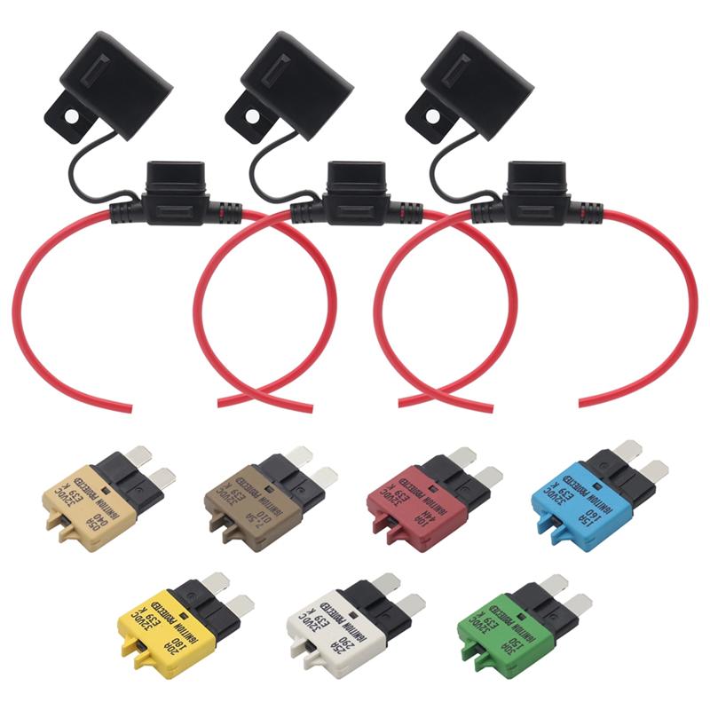 1SET Car Pack Manual Reset Blade Circuit Breaker Fuse 3A 5A 7.5A 10A 15A 20A 25A 30A Mixed For Marine Boat RV Truck Cars