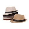 Jazz hat, linen solid color top hat, men's and women's crimped couple's sun hat