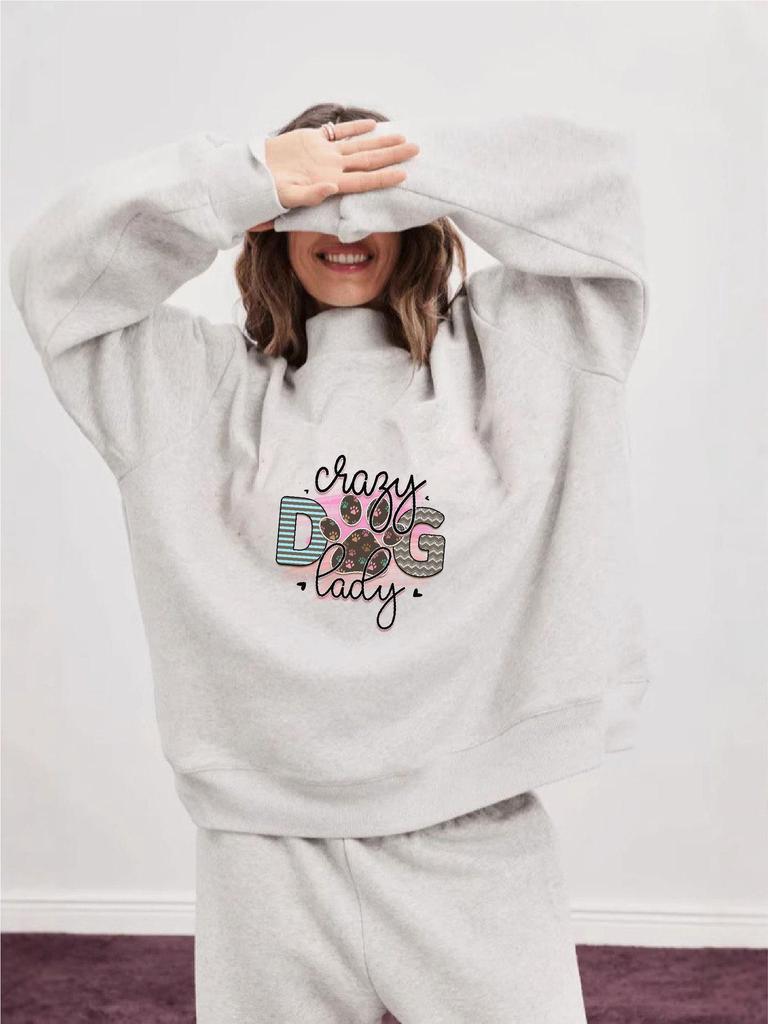Women's Trendy High Neck Long Sleeve Sweatshirt - Casual, Comfortable, Versatile for Spring and Autumn