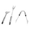 3pcs/set Stainless Steel Grilling Kit with Fork Shovel Clip Durable BBQ Grill Tools Set