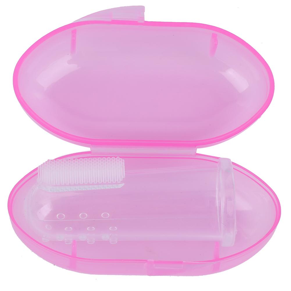 10pcs Baby Finger Toothbrush Infant Silicone Soft Finger Toothbrushes for NewbornPink Shell